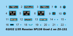 Trumpeter 01032 Russian 9P138 Grad-1 on Zil-131 1/35 – imagen 11