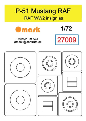 Omask 27009 P-51 Mustang RAF insignias 1/72