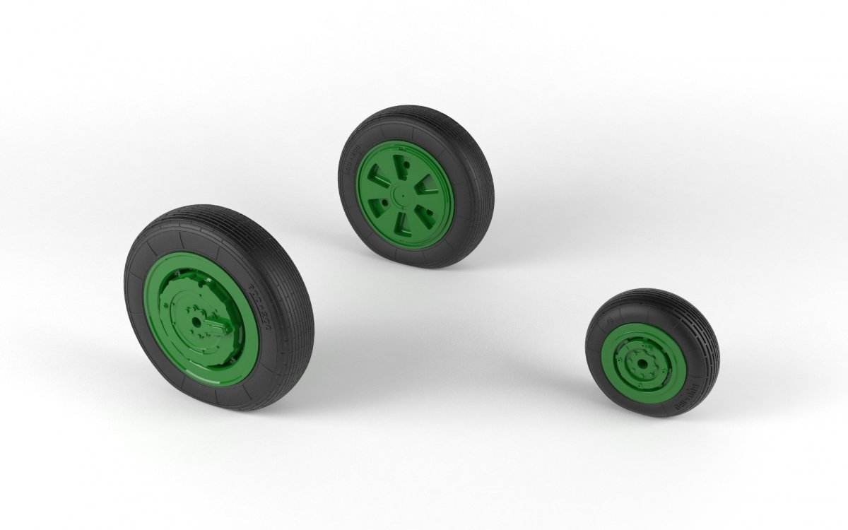 Armory Models AW48028 Mikoyan MiG-21 Fishbed wheels w/ weighted tires, mid production 1/48 – immagine 5