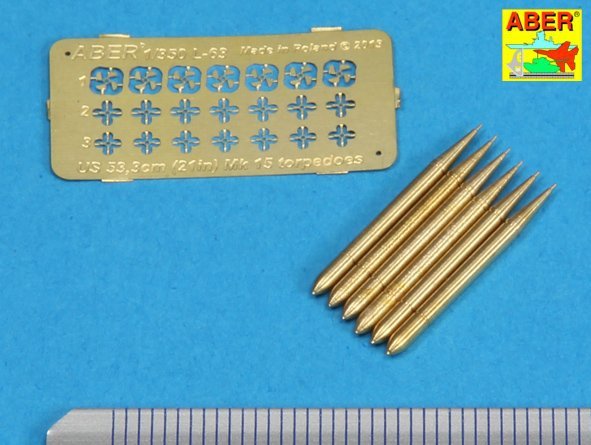 Aber 350L-63 Set of 6 US torpedoes 53,3cm (21in) MK.15 1/350 – immagine 2