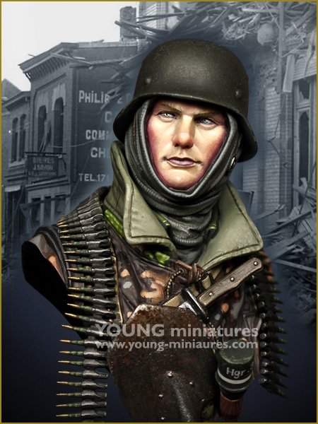 Young Miniatures YM1887 Waffen SS allemande Siège de Bastogne 1/10