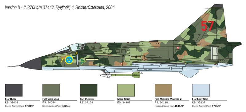 Italeri 2785 SAAB JA 37/AJ 37 VIGGEN 1/48 – immagine 5