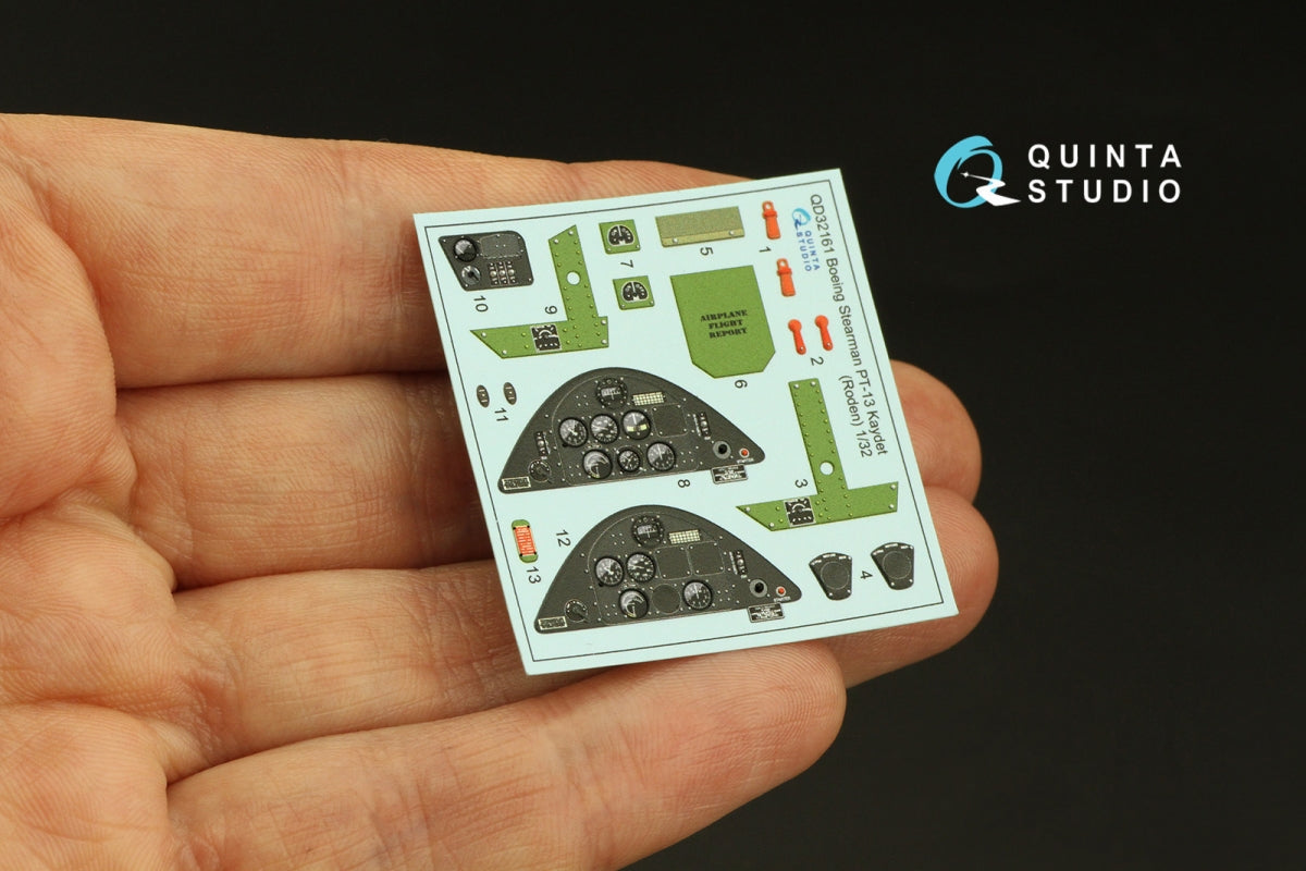 Quinta Studio QD32161 PT-13 Kaydet 3D-Printed &amp;amp; coloured Interior on decal paper (Roden) 1/32 – immagine 5