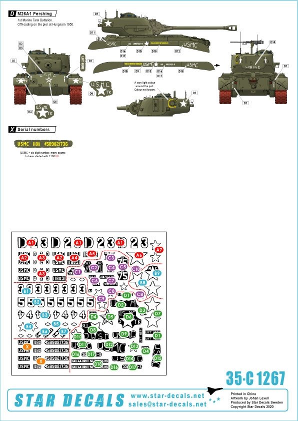 Star Decals 35-C1267 USMC M26 and M26A1 Pershing 1/35 – immagine 2
