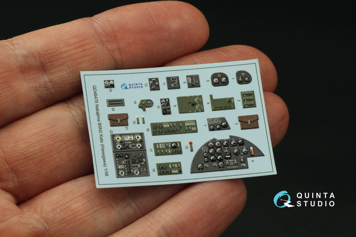 Quinta Studio QD48478 Nakajima B5N2 Kate 3D-Printed coloured Interior on decal paper (Hasegawa) 1/48 – zdjęcie 5