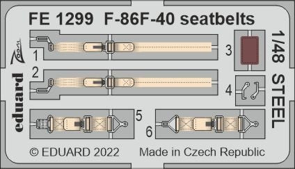 Ceintures de sécurité Eduard FE1299 F-86F-40 STEEL AIRFIX 1/48