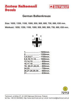 Techmod 72112 - German Luftwaffe Balkenkreuze 1/72 – Bild 2