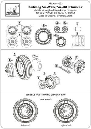 Armory Models AW48023 Sukhoj Su-27K / Su-33 Flanker wheels 1/48 – immagine 6