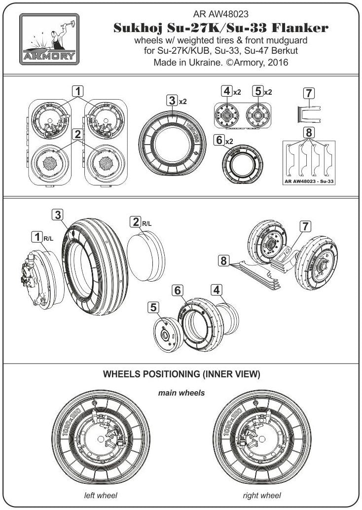 Armory Models AW48023 Sukhoj Su-27K / Su-33 Flanker wheels 1/48 – immagine 6