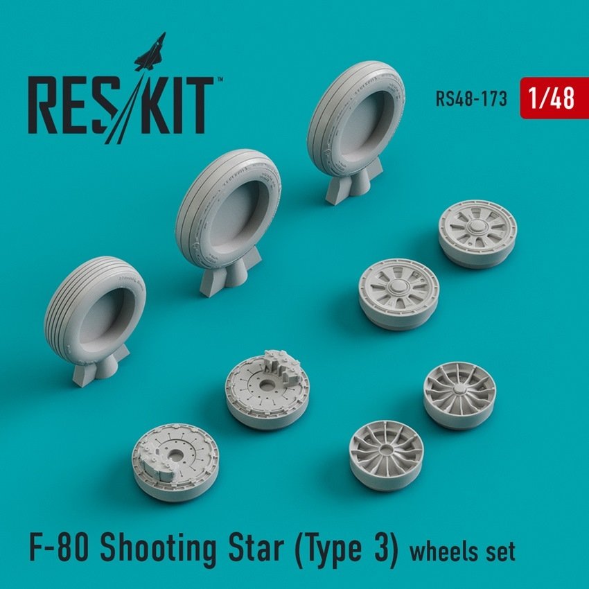 RESKIT RS48-0173 Jeu de roues F-80 Shooting Star (Type 3) 1/48