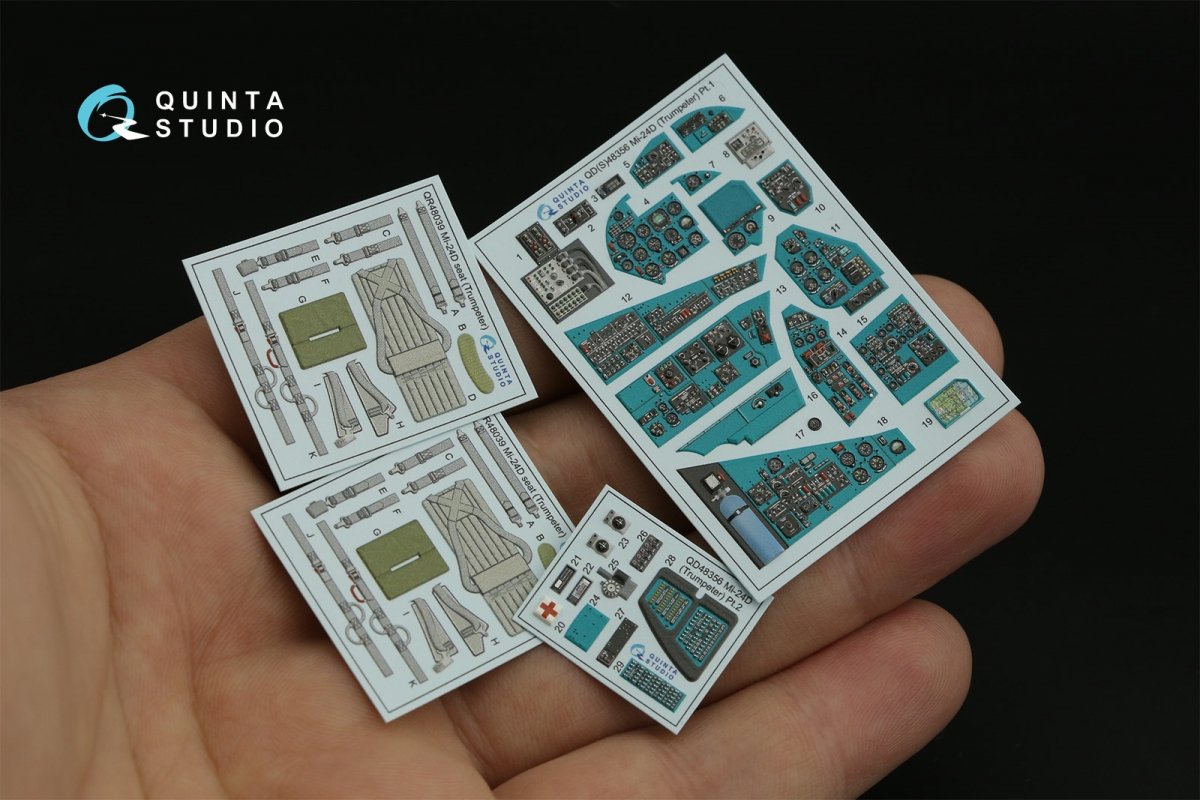 Quinta Studio QD48356 Mi-24D 3D-Printed &amp;amp; colored Interior on decal paper (Trumpeter) 1/48 – image 5