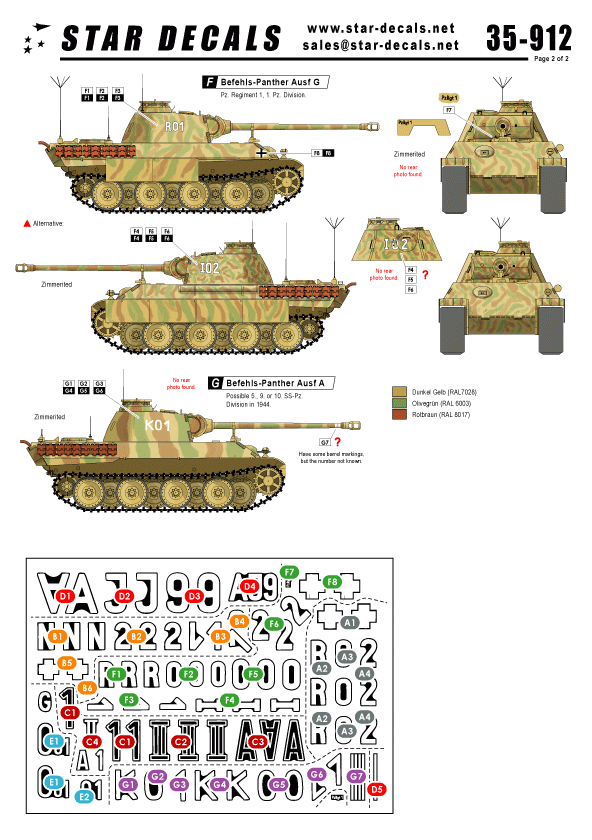 Star Decals 35-912 Befehls-Panther Ausf A and G 1/35 – Bild 2