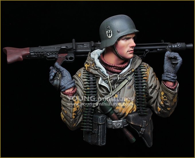 Young Miniatures YM1882 German Machine Gunner Eastern Front WWII 1/10 – immagine 7