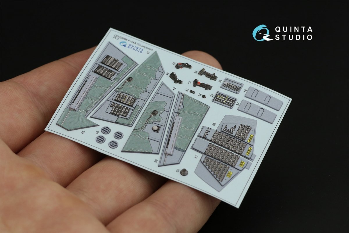 Quinta Studio QD32098 F-14A 3D-Printed &amp;amp; coloured Interior on decal paper ( Trumpeter ) 1/32 – zdjęcie 14