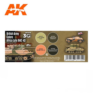 AK Interactive AK11678 3G COULEURS DE L&amp;#39;ARMÉE BRITANNIQUE AFRIQUE FIN 1942-1943 4x17 ml – image 2