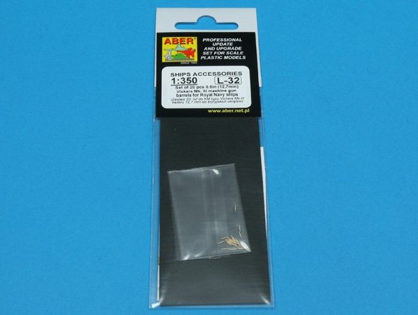 Aber 350L-32 Set of 20 pcs 0,5in (12,7mm) Vickers Mk.III machine gun barrels for Royal Navy ships 1/350 – Bild 4