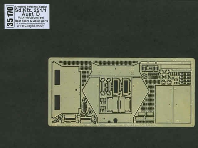 Aber 35170 Sd.Kfz.251/1 Ausf.D partie 4 portes arrière et fenêtres d&amp;#39;observation (DRA) (1/35)