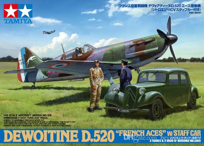 Tamiya 61109 Dewoitine D.520 French Aces - w/Staff Car 1/48