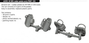 Eduard 632192 Bf 109E rudder pedals early PRINT 1/32 – Bild 2
