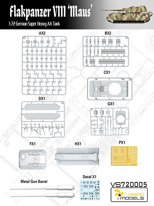 Vespid Models VS720005 Flakpanzer VIII MAUS 1/72 – imagen 4