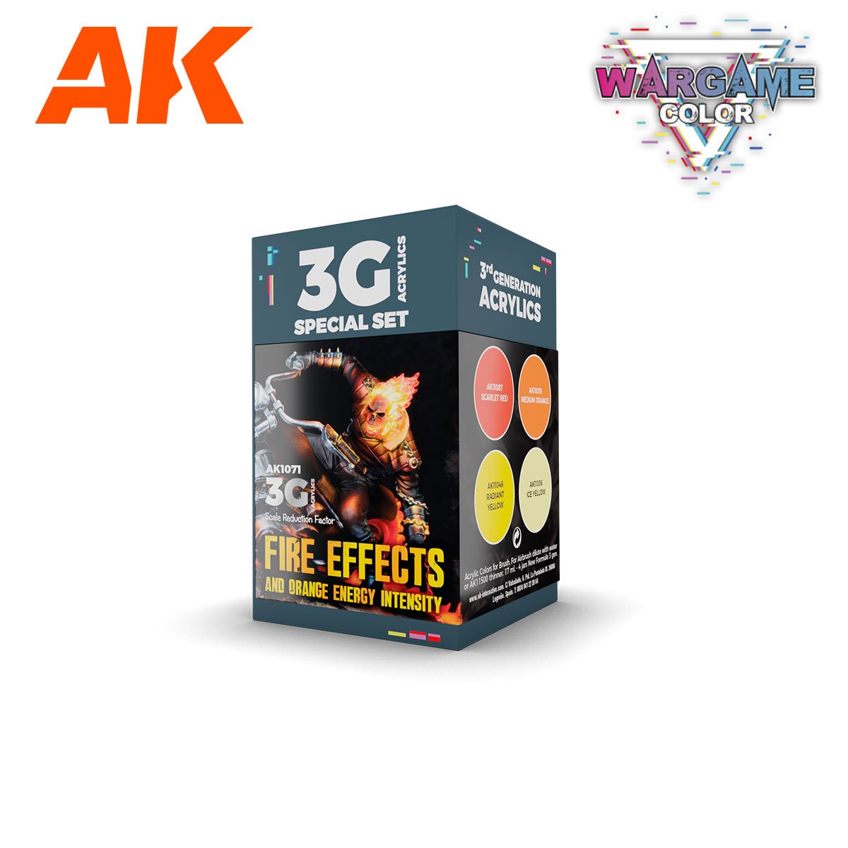 AK Interactive AK1071 WARGAME COLOR SET. EFFETS DE FEU. 4 x 17 ml