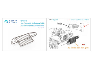 Quinta Studio QT35010 Dodge WC-54 front grille (Zvezda) 1/35 – imagen 10