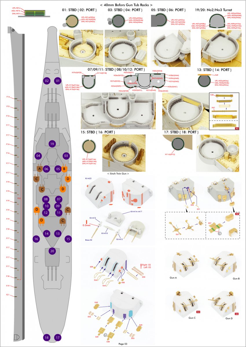 Pontos 37034FN USS BB-63 Missouri 1945 « Advanced » Detail Up Set pour maquette Hobbyboss (pont en bois couleur teck) 1/350 – image 10