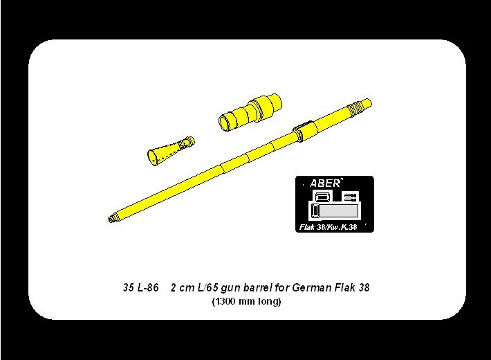 Aber 35L-086 German 2cm L/65 gun barrel for Flak 38 1/35 – immagine 5