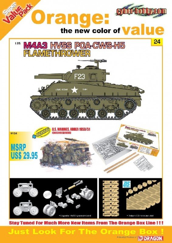 Cyber Hobby 9124 M4A3 HVSS POA-CWS-H5 1/35 – immagine 2