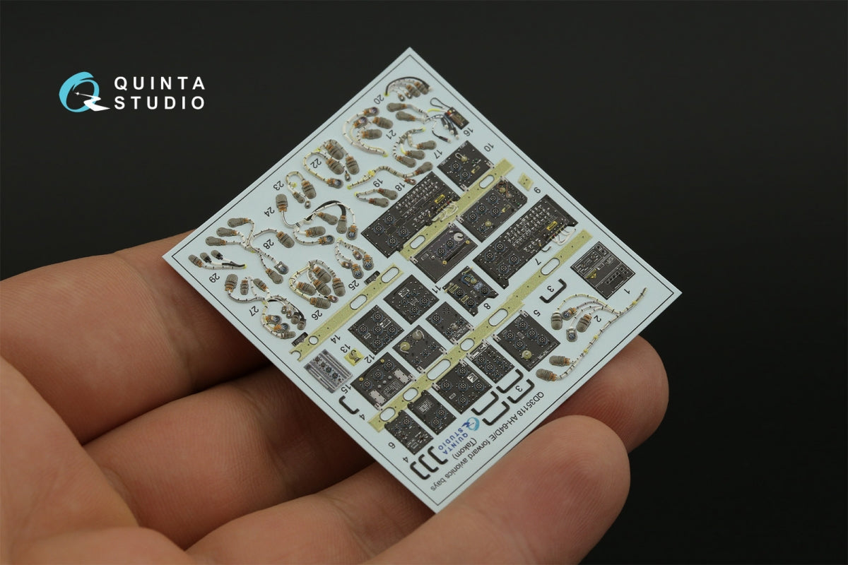 Quinta Studio QD35118 AH-64D Extended forward avionics bays 3D-Printed &amp;amp; colored Interior on decal paper (Takom) 1/35 – image 7