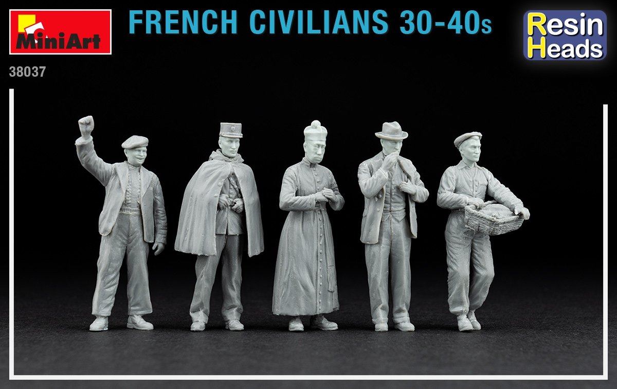 Miniart 38037 French Civilians 30-40s. (resin heads) 1/35 – Bild 4