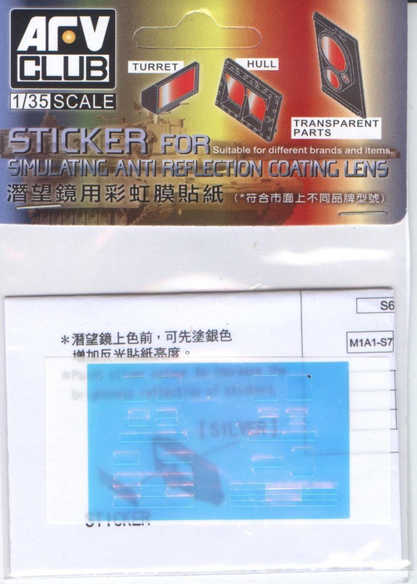 AFV Club AC35017 Sticker for simulating Anti Reflection Coating Lens, M1A1 AIM/M1A2 SEP 1/35