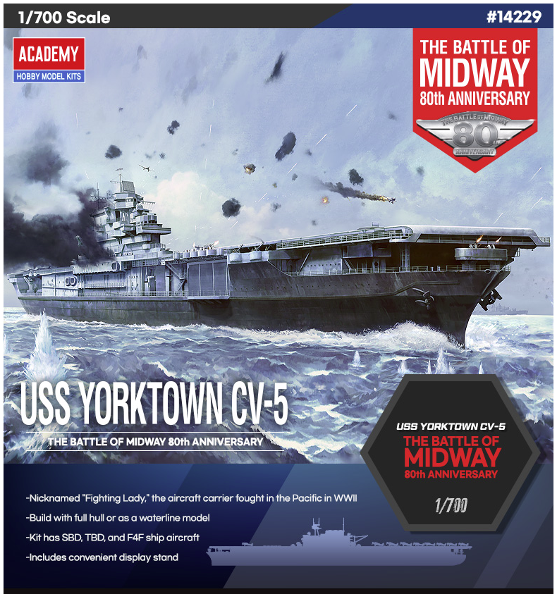 Academy 14229 USS Yorktown CV-5 (Released Mar,2022) 1/700 – imagen 2