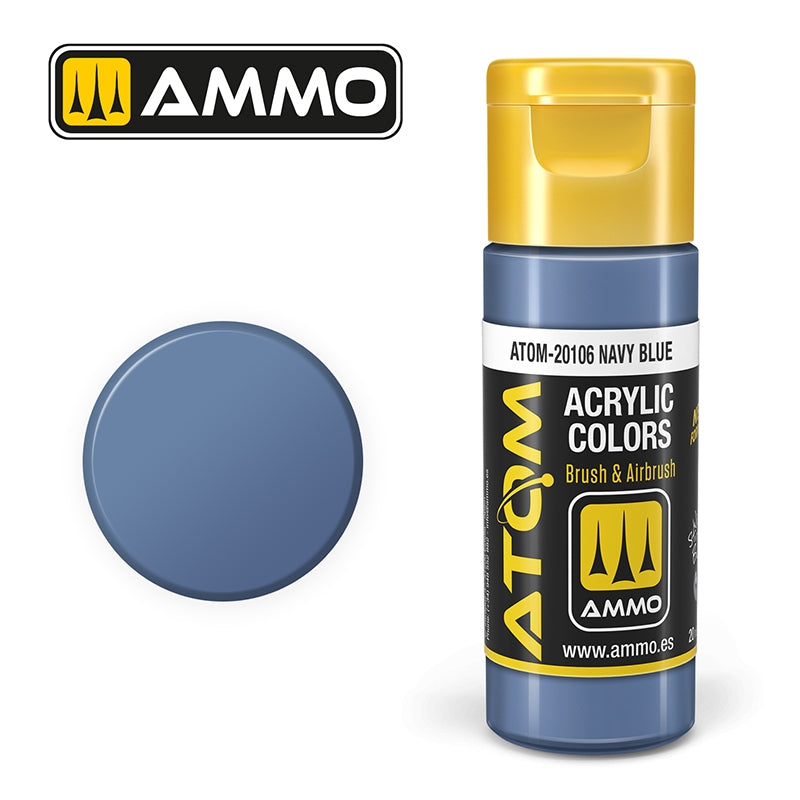 Ampo de Mig Jimenez 20106 ATOM COLOR Bleu marine 20 ml