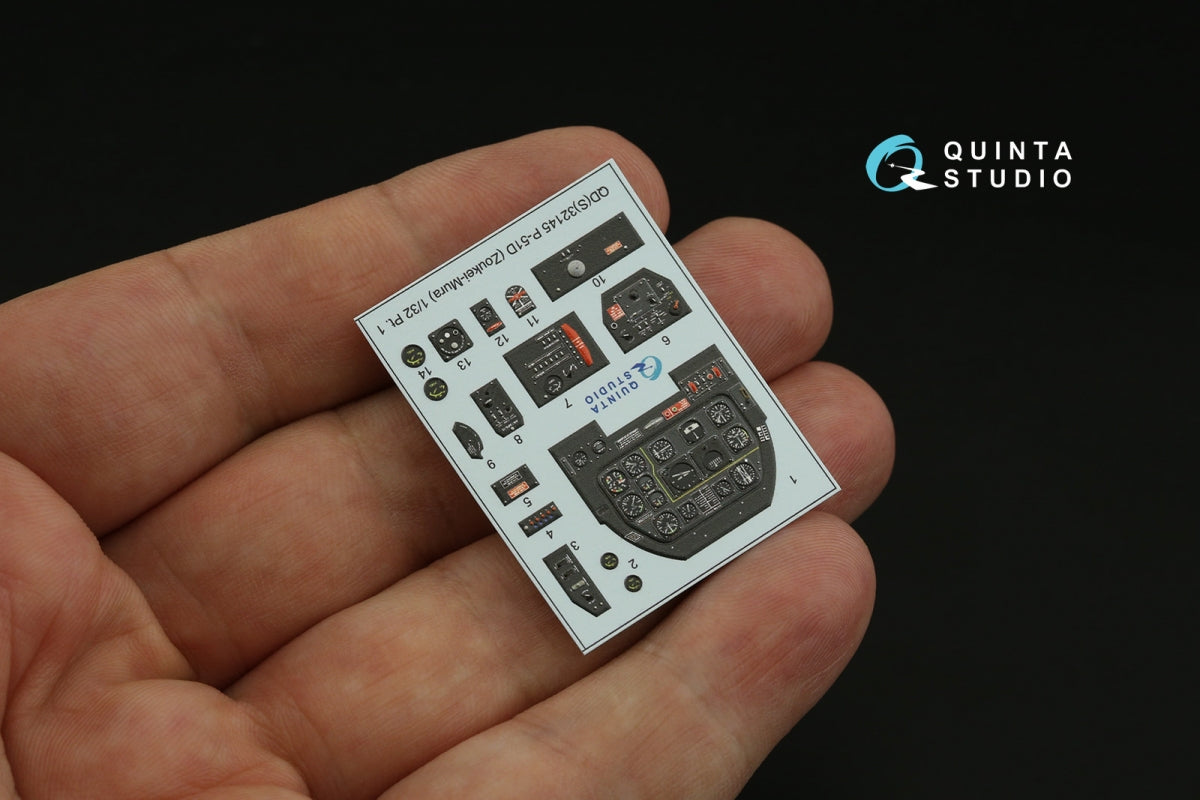 Quinta Studio QD32145 P-51D Mustang 3D-Printed &amp;amp; coloured Interior on decal paper (Zoukei-Mura SWS) 1/32 – Bild 6
