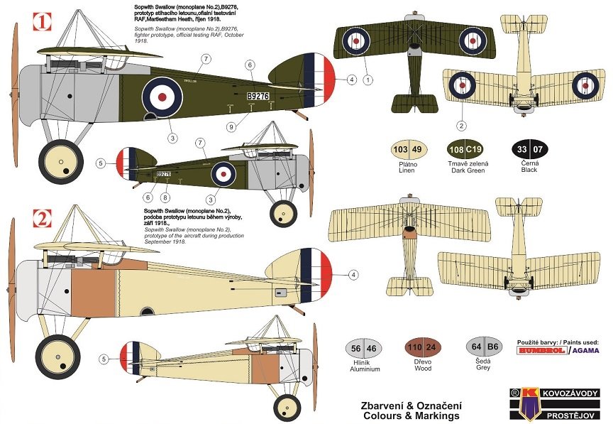 Kovozavody Prostejov KPM0166 Sopwith Swallow « Monoplan No.2 » 1/72 – image 2