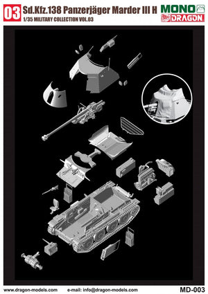 Dragon MD003 Sd.Kfz.138 Panzerjager MARDER III H w/Interior 1/35 – imagen 4