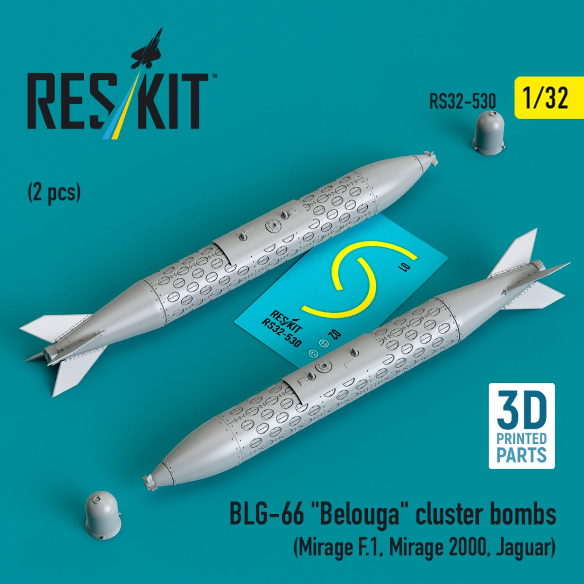 RESKIT RS32-0530 BLG-66 Bombes à fragmentation « Belouga » (2 pièces) (Impression 3D) 1/32