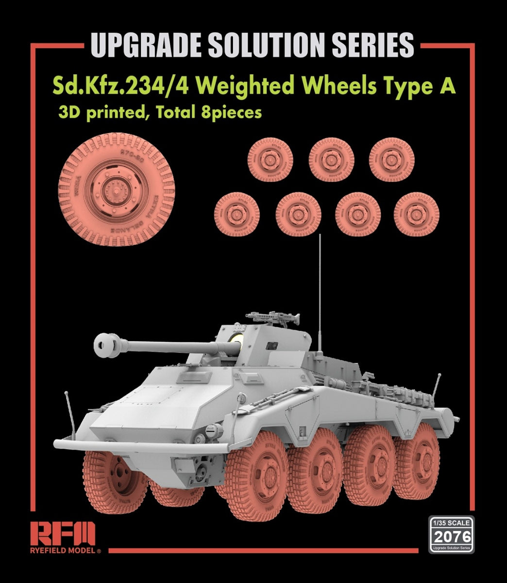 Maquette Rye Field 2076 Sd.Kfz.234/4 Roues lestées Type A 1/35