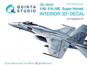 Quinta Studio QD48049 F/A-18E 3D-Printed &amp;amp; coloured Interior on decal paper (for Hasegawa kit) 1/48