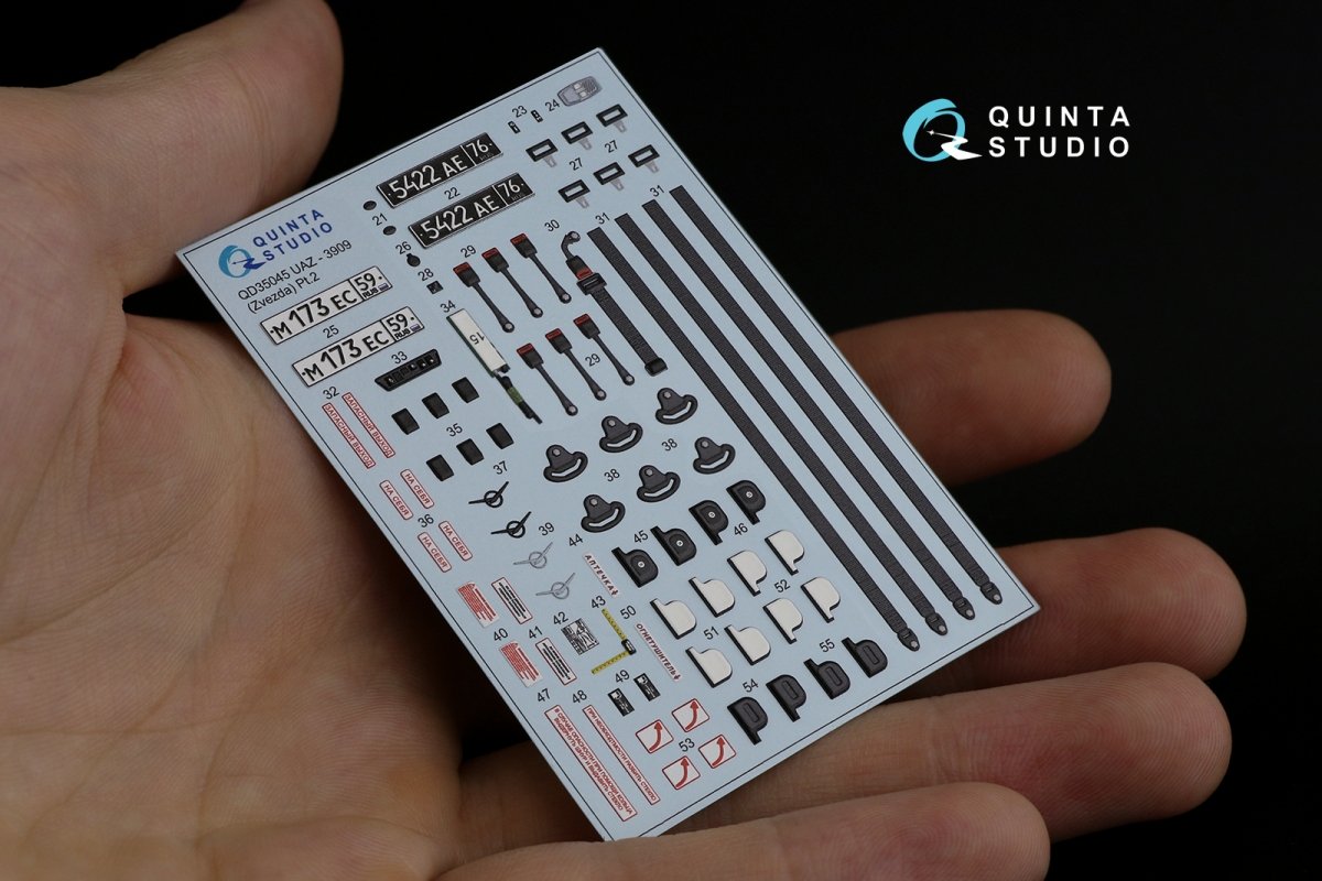 Quinta Studio QD35045 UAZ-3909 3D-Printed &amp;amp; coloured Interior on decal paper (Zvezda) 1/35 – zdjęcie 14