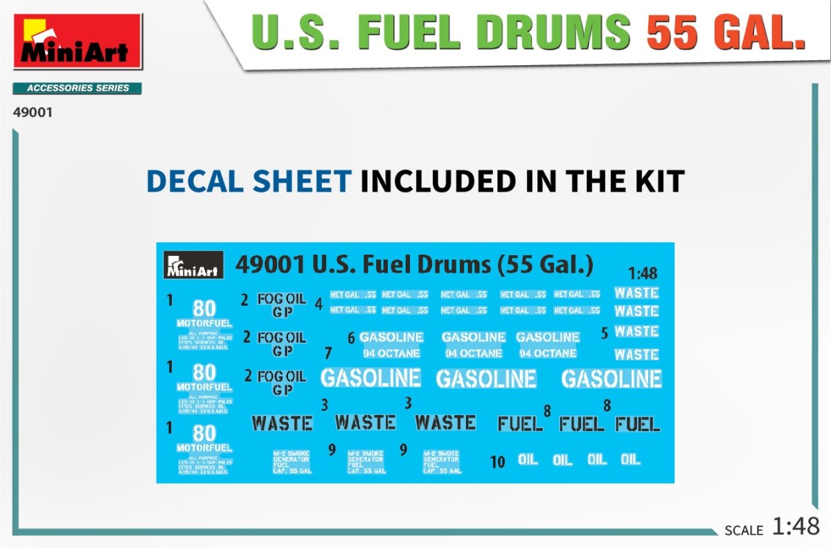 MiniArt 49001 US FUEL DRUMS 55 GAL. 1/48 – image 2