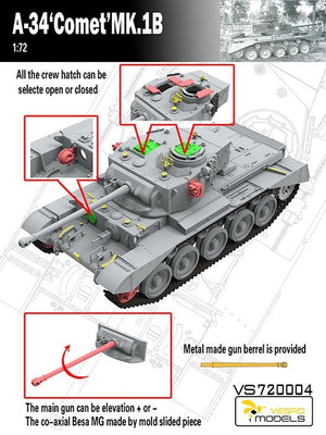 Vespid Models VS720004 A-34 Comet MK.1B 1/72 – immagine 3