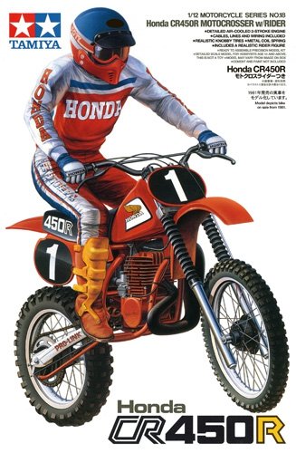 Tamiya 14018 Honda CR450R Motocross avec pilote (1/12)