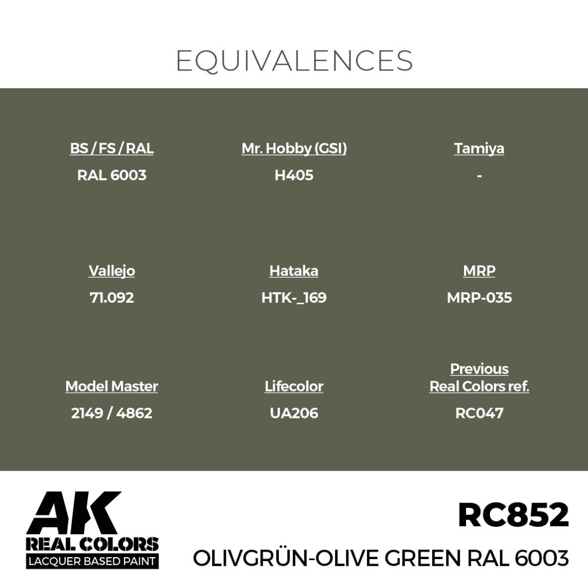 AK Interactive RC852 Olivgrün-Olive Green RAL 6003 17 ml – immagine 3