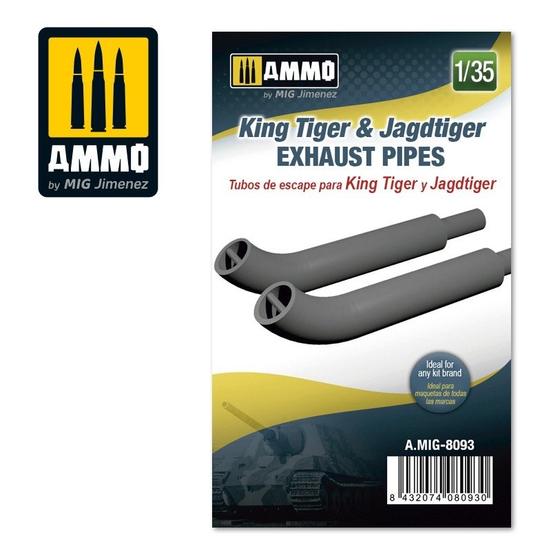 Ammo of Mig 8093 King Tiger &amp;amp; Jadtiger Exhaust Pipes 1/35