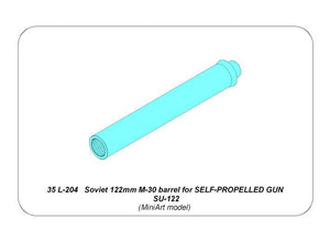 Aber 35L-204 Soviet 122mm M-30 barrel for SELF-PROPELLED GUN SU-122 1/35 – immagine 6