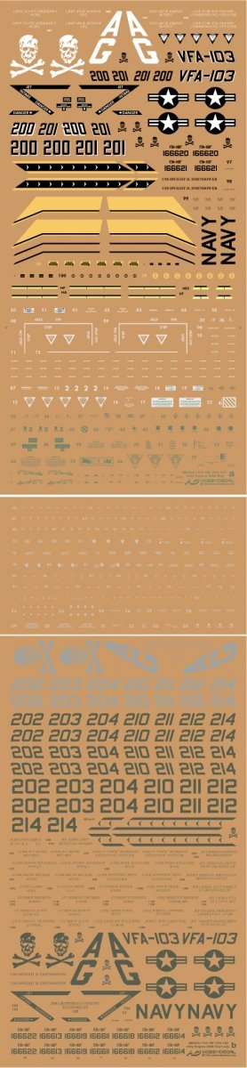 HobbyDecal AL48002V1 F/A-18F VFA-103 Jolly Rogers May 2006 1/48 – immagine 3