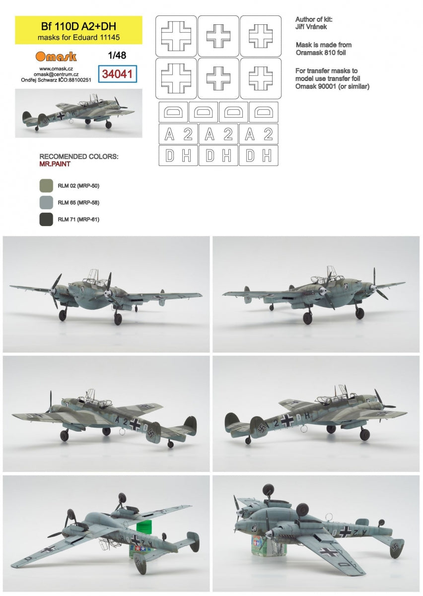 Omask 34041 Bf 110D A2+DH (for Eduard 11145) 1/48 – Bild 2