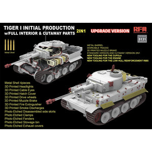 Maquette Rye Field Model 5131 Tiger I, production initiale début 1943 avec intérieur complet, version mise à jour au 1/35 – image 2